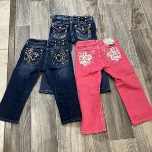 Miss Me Girls Capri Jeans Size 10 Embellished Stretch Bundle